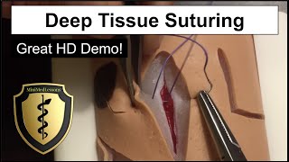 SUTURE Tutorial Deep Tissue Absorbable Suture  Stepbystep instructions in HD [upl. by Lyrem427]