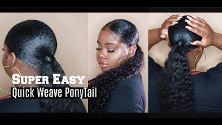 Easy Protective Style  QuickWeave Ponytail quotBaggie Methodquot [upl. by Anirehtak]