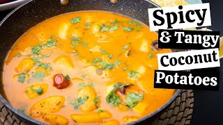 SPICY POTATOES IN COCONUT MILK  East African Style Coconut Bateta  Mums Tanzanian Potato Recipe [upl. by Imena50]