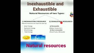 Two types of Natural resources  Inexhaustible and Exhaustible [upl. by Otilrac]