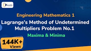 Lagranges Method of Undetermined Multipliers Problem No1  Maxima and Minima  Engineering Maths 1 [upl. by Anglim382]