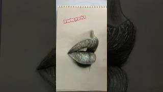 The easiest way to draw realistic lips 👄 [upl. by Noyad]