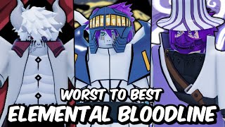 Every Elemental Bloodline RANKED From WORST To BEST  Shindo Life Bloodline Tier List [upl. by Herrah]