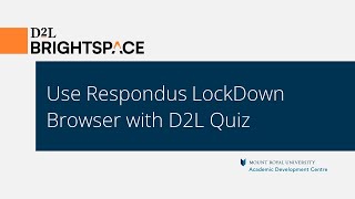 Use Respondus LockDown Browser with D2L Quiz [upl. by Anilehs]