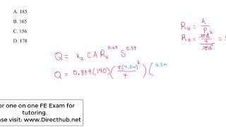 FE Exam Review  Fluids  Hazen Williams  Manning Equations [upl. by Ylak]