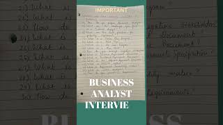 BUSINESS ANALYST INTERVIEW QUESTIONS businessanalystcourse [upl. by Forcier]