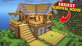 ⛏️ Minecraft  EASY Survival House 🏡  Build Tutorial [upl. by Ayekel605]