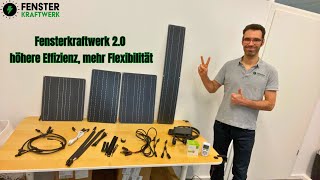 Fensterkraftwerk 20  Neue effiziente Module flexible Halterung ultra flache Fensterdurchführung [upl. by Talia]