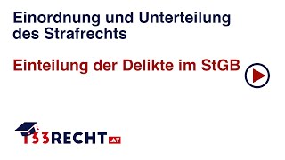 Einteilung des österreichischen Strafrechts und Einteilung der Delikte im StGB  133 [upl. by Temp]