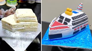 Titanic Cake  Ship Cake Tutorial  Ship Cake Shep Cutting Kaise Kare [upl. by Letta]