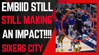 Embiid Gets Teched On The Bench  Sixers City [upl. by Gati]