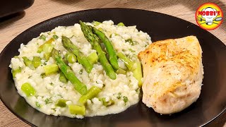 Risotto mit grünem Spargel  Spargel RisottoRezept [upl. by Saval969]