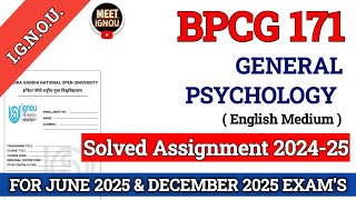 bpcg 171 solved assignment 202425  General Psychology  bpcg171assignment bpcg171ignou [upl. by Efren648]