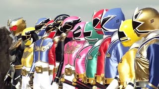 Goseiger Vs Goonger Henshin amp Roll Call [upl. by Kaiser]