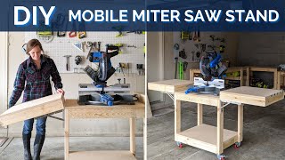 How to Build a DIY Mobile Miter Saw Stand [upl. by Gerrald]