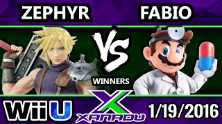 SX 133  DG  Zephyr Cloud vs Fabio Doctor Mario SSB4 Tournament  Smash Wii U  Smash 4 [upl. by Laertnom587]