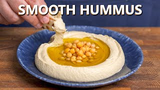 The Secret To SMOOTH Homemade Hummus [upl. by Ahsemed]