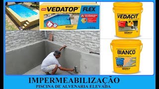 CONSTRUÇÃO DE PISCINA DE ALVENARIA ELEVADA  IMPERMEABILIZAÇÃO  PARTE 3 [upl. by Acimot439]