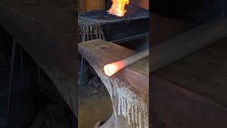 blacksmith forging a simple curtainpole anvil making asmr [upl. by Ermin629]