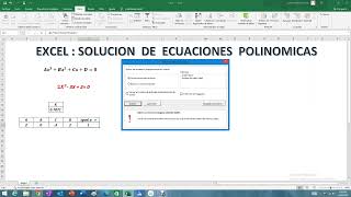 EXCEL  ECUACIONES POLINOMICAS [upl. by Noirrad742]