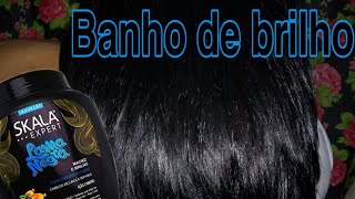 Melhor Banho De Brilho para cabelos escuros♥ PARCERIA DOMENICATHAINA♥ [upl. by Ocirred]