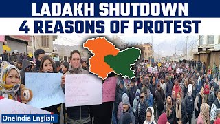 Complete shutdown in Ladakh in demand for statehood inclusion in Sixth Schedule amp More Oneindia [upl. by Pomona]