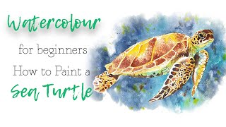 How to paint a Sea Turtle in Watercolour for beginners [upl. by Ailices]