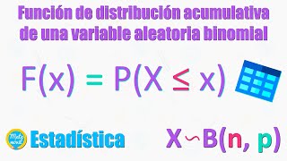 Función de distribución acumulativa de una variable aleatoria binomial binomial acumulada [upl. by Brok]