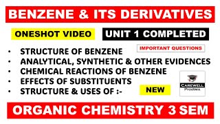 Unit 1 poc 2 Complete  Benzene and its derivatives  Pharmaceutical organic chemistry 3rd semester [upl. by Peonir530]