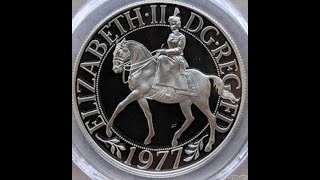 1977 GBRITAIN Silver Jubilee 25P Silver イギリス シルバージュビリー プルーフ銀貨 [upl. by Emilia]