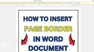 How to Insert Page Border in Word Document  MS Word Tutorial in Hindi ✅ [upl. by Aneelahs]