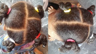 5 minutes 4 parts pigtails hairstyle best for children 😊 hairstyle [upl. by Akeylah]