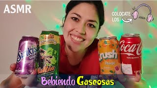 ASMR BEBIENDO GASEOSAS  sonidos relajantes BEBIENDO COCA COLA CRUSH MALTIN Y SUNKIST GRAPE [upl. by Sabas]