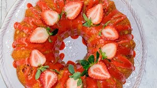 Strawberry Lemon Bundt Cake [upl. by Kohsa]