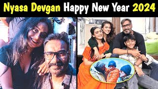 Nyasa Devgan with Ajay Devgan and Family 😍  Happy New Year video Ajay Devgan with nysa devgan [upl. by Lisa]