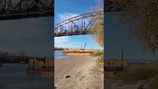 BNSF Bridge construction on the east bank begins railfanning railfan trainspotting bnsfrailfan [upl. by Guillaume]