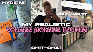 MY REALISTIC COLLEGE MORNING ROUTINE  grwm updated qampa shower routine breakfast etc [upl. by Mackenzie13]