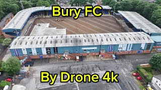 Bury Football Club Gigg Lane by drone 4k [upl. by Ahseyi244]