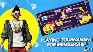 Playing tournaments for weekly membership EP 1 freefire gameplay playing on gamerji app 💎🤑 [upl. by Ahsatsana625]