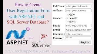 How to create User Registration Form in ASPNET using SQL Server Database With Source Code [upl. by Nino965]