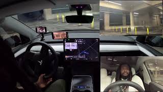 First Time Trying Tesla Full Self Driving [upl. by Aisatal]