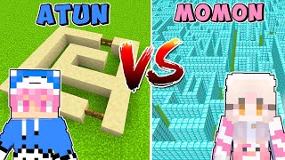 MOMON amp ATUN BANGUN MAZE TERBESAR dan TERSUSAH di MINECRAFT [upl. by Effie]