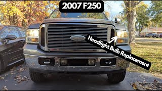 2007 F250  Truck Headlight Bulb Replacement [upl. by Padraig264]