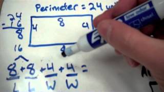 Perimeter and Area Missing Side Lengths [upl. by Krell]