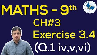 9th Class Maths solutions ch 3 Exercise 34 Q1ivvi  FAST MATHEMATICS TUTORIALS [upl. by Lirba]