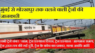 मुंबई से गोरखपुर तक सभी चलने वाली ट्रेनों की जानकारी  Mumbai To Gorakhpur All Running Trains Info [upl. by Mariand]