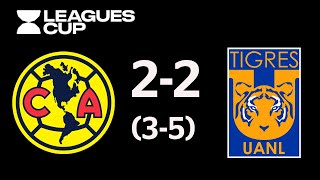 Resumen y Goles  América vs Tigres UANL  Leagues Cup  2019 [upl. by Ridan553]