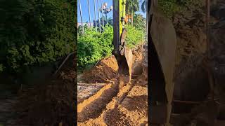 Underground cable trenching machine excavator construction shortsvideo [upl. by O'Shee]