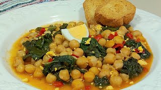 🥘 GUISO ECONÓMICO DE GARBANZOS DE BOTE CON ACELGAS DE BOLSA 🥬 BEATRIZ COCINA [upl. by Ynatirb]