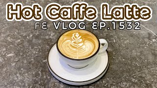 Cafe Vlog EP1532  Hot Caffe Latte  Latte Art Rosetta  Coffee latte [upl. by Couq]